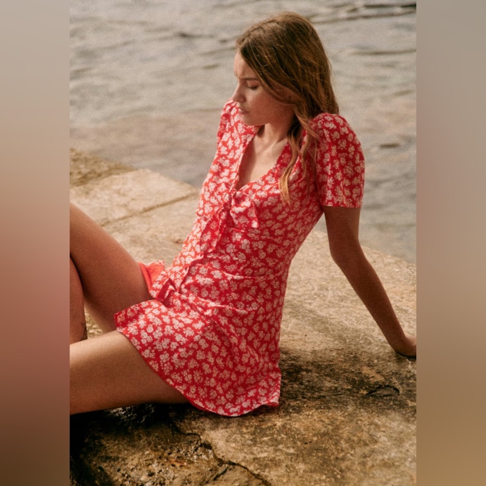Sézane Robe Norabel dress in Cara Rouge Size 44 (US 10)